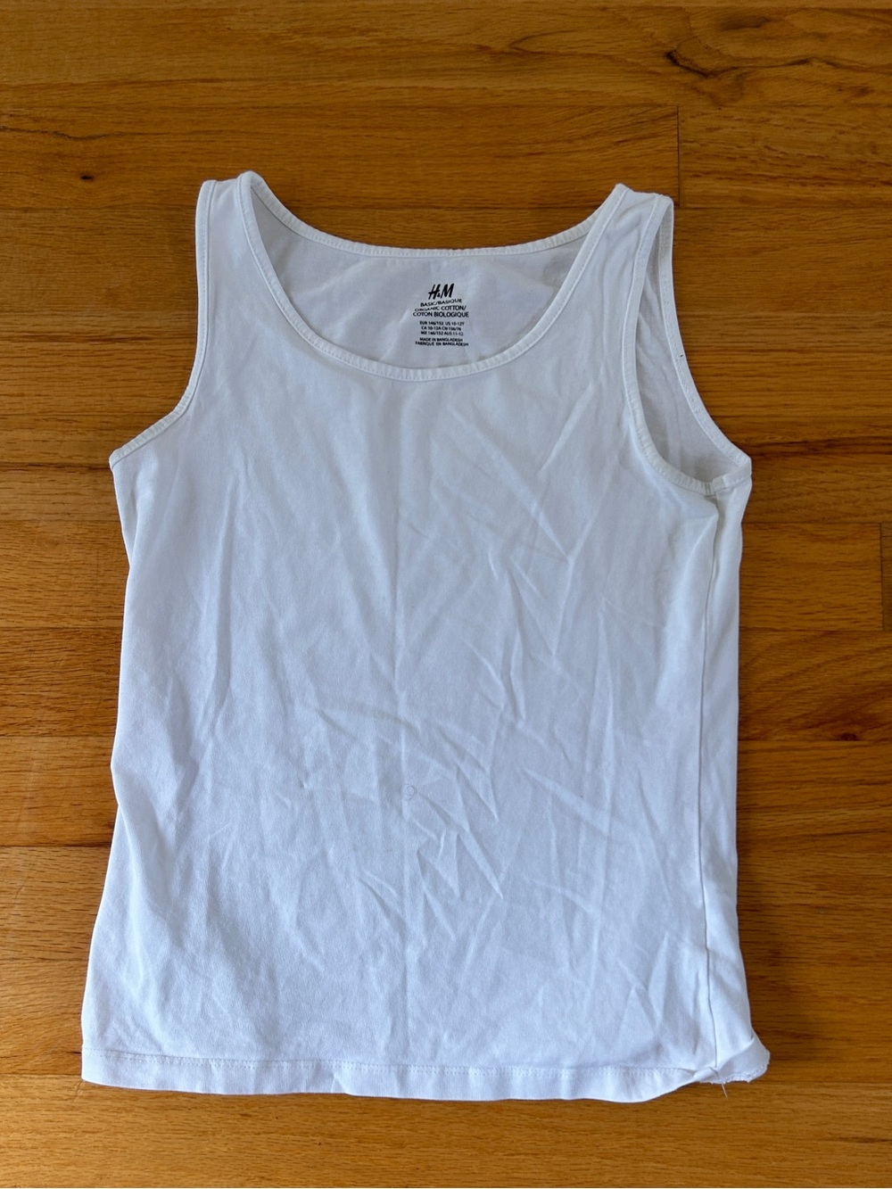 H&M White Girls' Tank Top - Simple Cotton Sleeveless
